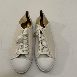 Micheal Kors cream gold canvas shoes